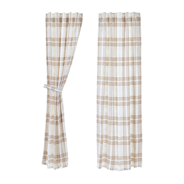 Wheat Plaid Panel Curtain Set of 2 84x40 VHC Brands - The Fox Decor